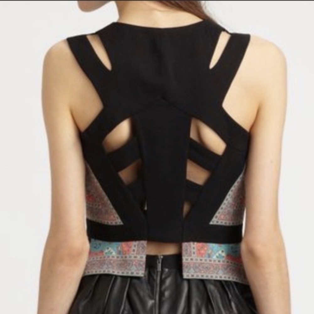 BCBG MaxAzria Paisley Zipped Top